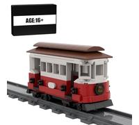 MasterBrickPlay Tecnologia treno mattoncini da costruzione, 271 pezzi di mattoncini da costruzione vintage streetcar modello, kit per treno merci, treno merci, regalo per adulti