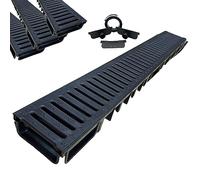 Canaletta di scolo acqua carrabile in PP-PE con griglia PP-PE 125x50 griglia scolo acqua piovana Ideale per interrati garage e cortili (125X50 KIT 3 PZ GRIGLIA PP-PE)