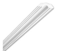 MASTERBRICO Cornici in Polistirolo per Soffitto e Pareti 14 metri - Cornici Polistirolo Decorative Bianche Verniciabili, Set 7 Barre da 2 Metri - Ideali per Quadri, Porte, Boiserie e Specchi (A002)