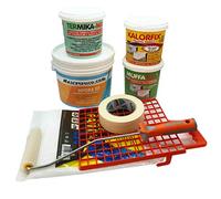 MASTERBRICO Kit Antimuffa Fai Da Te Completo di Muffa Ko 1lt + Kalorfix 1lt | + Termicamix 1lt + Pittura Baldini Bianca 2,5 lt + Set Accessori Omaggio