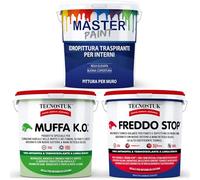 MASTERBRICO Kit Antimuffa per Muri interni con Pittura Bianca - Kit Muffa ko Freddo, Stop Master Paint, Pittura Antimuffa per interni (TANTA MUFFA)