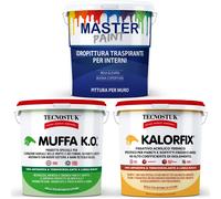 MASTERBRICO Kit Antimuffa per Muri Interni con Pittura Bianca - Muffa ko Kalorfi