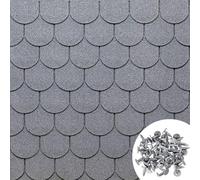 MASTERBRICO Tegole Canadesi per Tettoia Esterno 2,32 mq (16 Pz) - Tegola Canadese Bituminosa e Flessibile con Chiodi Inclusi - Facili da Installare, Resistenti a Intemperie e UV (A006)