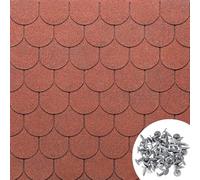 MASTERBRICO Tegole Canadesi per Tettoia Esterno 2,32 mq (16 Pz) - Tegola Canadese Bituminosa e Flessibile con Chiodi Inclusi - Facili da Installare, Resistenti a Intemperie e UV (A008)