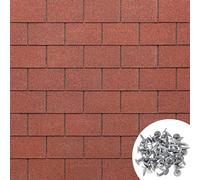 MASTERBRICO Tegole Canadesi per Tettoia Esterno 2,32 mq (16 Pz) - Tegola Canadese Bituminosa e Flessibile con Chiodi Inclusi - Facili da Installare, Resistenti a Intemperie e UV (A003)