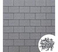 MASTERBRICO Tegole Canadesi per Tettoia Esterno 2,32 mq (16 Pz) - Tegola Canadese Bituminosa e Flessibile con Chiodi Inclusi - Facili da Installare, Resistenti a Intemperie e UV (A004)