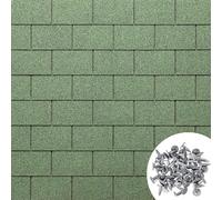 MASTERBRICO Tegole Canadesi per Tettoia Esterno 2,32 mq (16 Pz) - Tegola Canadese Bituminosa e Flessibile con Chiodi Inclusi - Facili da Installare, Resistenti a Intemperie e UV (A007)