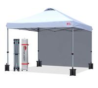 MASTERCANOPY Durable Ez - Gazebo pieghevole con 1 parete laterale (3 x 3 m, bianco)