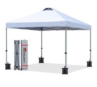 MasterCanopy Durable Ez - Gazebo pop-up con borsa a rullo (3 x 3 m, bianco)