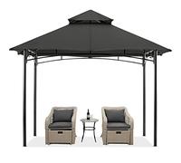 MASTERCANOPY Gazebo da giardino per terrazze con struttura in acciaio stabile (2,5 x 2,5 cm, grigio scuro)