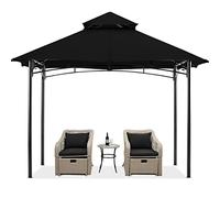 MASTERCANOPY Gazebo da giardino per terrazze con struttura in acciaio stabile (2,5 x 2,5 cm, nero)