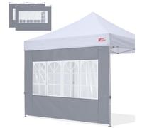 MASTERCANOPY Pannelli laterali per finestra della chiesa, per gazebo istantaneo da 3 x 3 m, confezione da 2 pareti laterali, grigio