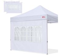 MASTERCANOPY Pannelli laterali per finestra della chiesa, per gazebo istantaneo da 3 x 3 m, confezione da 2 pareti laterali, bianco