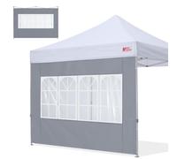 MASTERCANOPY Pannelli laterali per finestra della chiesa Sunwall per gazebo istantaneo da 3 x 3 m, tenda pop-up per gazebo, 1 confezione solo, grigio