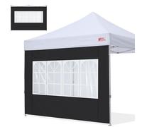 MASTERCANOPY Pannelli laterali per finestra della chiesa Sunwall per gazebo istantaneo da 3 x 3 m, tenda pop-up per gazebo, 1 confezione solo, nero