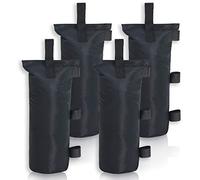 MASTERCANOPY Set di 4 sacchi per sabbia per gazebo, con foro, per tettuccio pieghevole portatile e pieghevole, grande, nero, fino a 31 kg in totale)