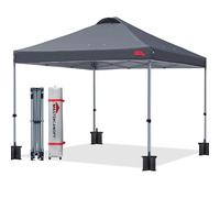 MASTERCANOPY Tenda a baldacchino pieghevole con borsa a rullo (10 x 10, grigio scuro)