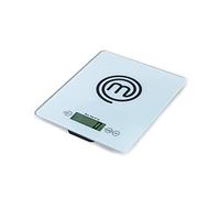 MasterChef Bilancia Cucina Digitale, Pesa Cucina Elettronica per Alimenti, in Grammi e Once (Limite di 5 kg), con Funzione Tare, Vetro temperato, Spegnimento Automatico, Professionale, Argent