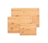 MasterChef Taglieri Legno, Set Tagliere Cucina in Bamboo, 3 Pezzi: | Grande, Medio y Piccolo, Antibatterico, Accessori Cucina, Perfetto per Pane, Salami, Aperitivo, Impastare, con Scanalature
