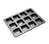 MasterClass Brownie Tin con divisori con PTFE, PFOA e BPA Free Non Stick, acciaio al carbonio, teglia per fare 12 torte, 34 x 26cm