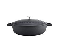 MasterClass Casseruola bassa con coperchio, casseruola da piano cottura a forno a tavola, ultra leggera, conduzione ottimale del calore, 5 litri, nero