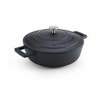 MasterClass Casseruola con coperchio 24 cm, in alluminio fuso leggero, sicura per forno e piano cottura a induzione, nero