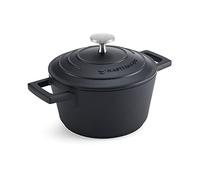 MasterClass Casseruola con coperchio da 16 cm, in alluminio fuso leggero, sicura per forno e piano cottura a induzione, nero