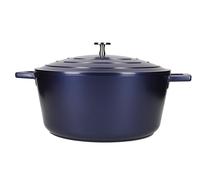 MasterClass Casseruola con coperchio, grande 5L/28 cm, leggera in alluminio fuso, sicura per forno e piano cottura a induzione, blu