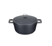 MasterClass Casseruola piccola con coperchio 2,5L/20 cm, in alluminio fuso leggero, sicura per forno e piano cottura a induzione, nero