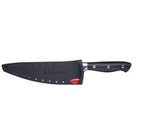 MasterClass Coltello da chef con fodero affilacoltelli EdgeKeeper, acciaio inox, 20 cm, nero