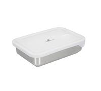 MasterClass Contenitore all-in-one in acciaio inox con coperchio e antiaderente senza PTFE, PFOA e BPA, sicuro per forno, congelatore e microonde - 1,3 L, argento