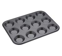MasterClass Crusty Bake Perforated Mince Pie Baking Tray with PFOA Non Stick, 12 Hole Tart Tin, Robust 1mm Carbon Steel, 32 x 24cm (12.5 x 9.5''), Grey