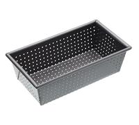 MasterClass Crusty Bake Teglia forata per pagnotte senza PTFE, PFOA e BPA, in robusto acciaio al carbonio da 1 mm, 2 lb, 21cm x 11cm x 7cm, grigio