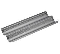 MasterClass Crusty Bake Vassoio forato per baguette con antiaderente senza PTFE, PFOA e BPA, robusto acciaio al carbonio spesso 1 mm, 39 x 16,5 cm