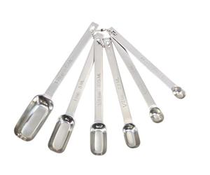 MasterClass Cucchiai dosatori rettangolari in acciaio inox (set di 6), argento