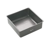 MasterClass Deep Cake Tin, 23cm Square Pan, With Loose Bottom, Non Stick, 1 mm Carbon Steel, PFOA free, 9 Inch, Grey