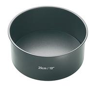 MasterClass Deep Cake Tin with PFOA Non Stick and Loose Bottom, 1 mm Carbon Steel, 25 cm (10'') Round Pan, Grey