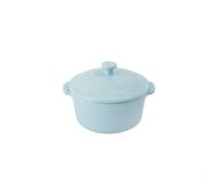 MasterClass - Mini casseruola in ceramica con manici, 180 ml, piccola pirofila rotonda, ideale per crème brûlée e tapas, leggera, da fornello e forno, lavabile in lavastoviglie, 10 cm, blu cielo