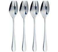 MasterClass Set di forchette da buffet in acciaio inox, 4 pezzi, forchetta coltello e cucchiaio in un unico utensile, finitura lucida a specchio, argento