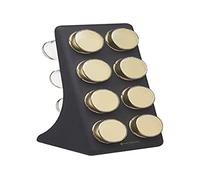 MasterClass Set di porta erbe e spezie con 8 barattoli con coperchio in ottone e scatola regalo, nero / effetto ottone, 9 pezzi