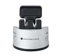 MasterClass Smart Sharp Affilacoltelli doppio con 2 frese per affilare e affilare coltelli in acciaio inox e ceramica, argento