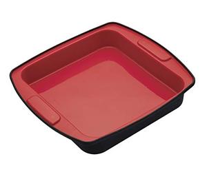 MASTERCLASS Smart Teglia Quadrata in Silicone, Standard LGFB, 23 cm - Rosso/Nero