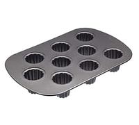 MasterClass Stampi per canele a 9 fori con antiaderente PTFE, PFOA e BPA, robusto acciaio al carbonio da 1 mm, teglia da 32,5 x 22 cm