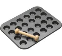 MasterClass Stampo / Teglia per 24 Canapè e Mini Tartine con Pestello in Legno, 35 cm x 27 cm