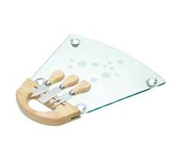 MasterClass Tagliere e coltelli da formaggio in vetro (set da 4 pezzi)