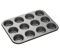 MASTERCLASS Teglia per 12 Muffin, Stampo Cupcake, Antiaderente, 35 cm x 27 cm, Grigio