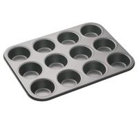 MASTERCLASS Teglia per 12 Muffin, Stampo Cupcake, Antiaderente, 35 cm x 27 cm, Grigio