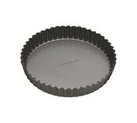 MasterClass Teglia per crostate e quiche antiaderente senza PTFE, PFOA e BPA, robusta in acciaio al carbonio con spessore di 1 mm, scanalata in acciaio al carbonio, rotonda da 23 cm, con manicotto