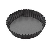 MasterClass Teglia per crostate extra profonda con fondo sciolto e antiaderente senza PTFE, PFOA e BPA, robusto acciaio al carbonio da 1 mm, 25 x 5,5 cm