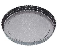 MasterClass Teglia per quiche Crusty Bake 30 cm, antiaderente, robusto acciaio al carbonio da 1 mm, fondo libero, scanalato, forato, senza PFOA, grigio
